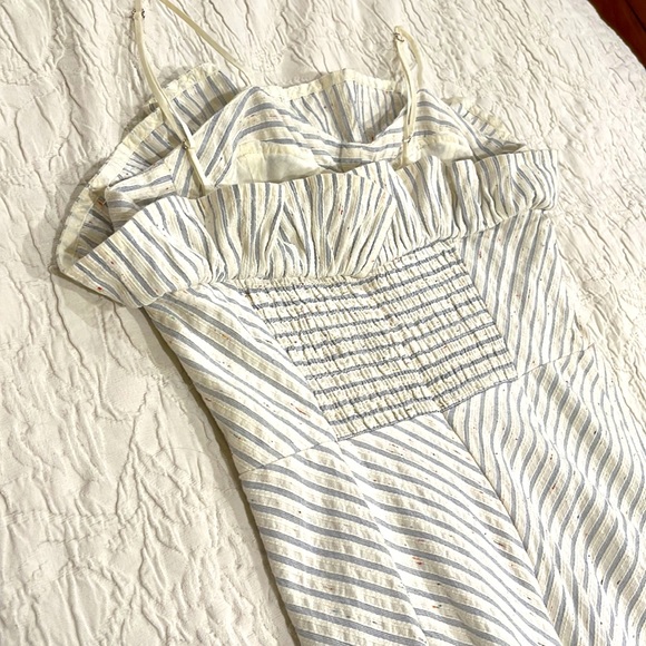 Rebecca Taylor MULTI COLOR STRIPE RUFFLE DRESS NWOT - Picture 12 of 13